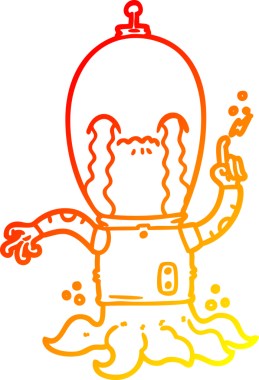 Bir insan tarafından çizilmiş karikatür bir uzaylının sıcak çizgi çizimi