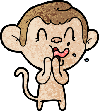 Bir insan tarafından çizilmiş çılgın çizgi film maymunu