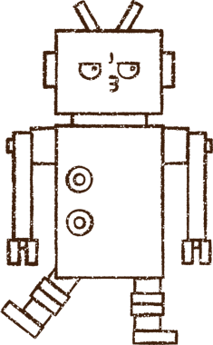 Robot Kömür Bir insan tarafından çizilmiş