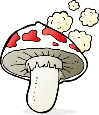 Bir insan tarafından çizilmiş mantar taburesi.