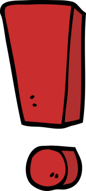 Bir insan tarafından çizilmiş çizgi film ünlem işareti