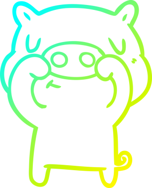 Bir insan tarafından çizilen çizgi film içerikli bir domuzun soğuk çizgi çizimi