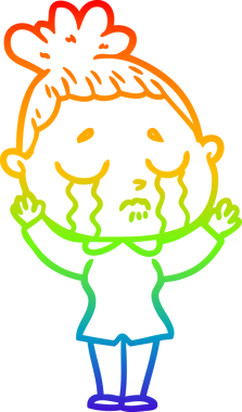 Bir insan tarafından çizilmiş ağlayan bir karikatür çizimi.