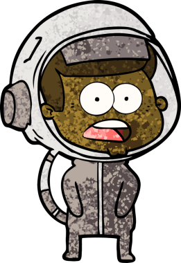 Karikatür bir insan tarafından çizilen astronotu şaşırttı.