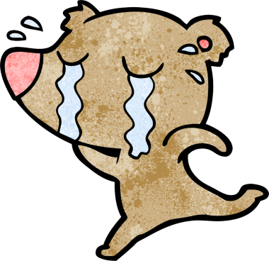 Bir insan tarafından çizilmiş ağlayan ayı.