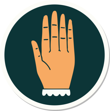 Bir insan tarafından çizilmiş geleneksel bir el dövmesi çıkartması.