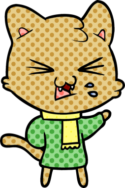 Bir insan tarafından çizilmiş kedi tıslaması.