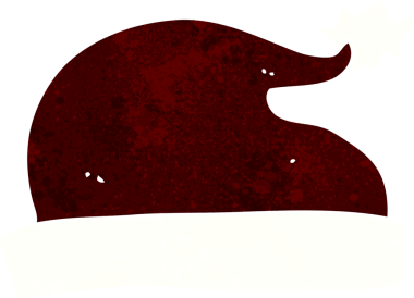 Bir insan tarafından çizilmiş Noel Baba şapkası.