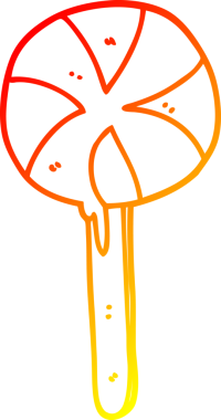 Bir insan tarafından çizilmiş bir lolipopun sıcak çizgi çizimi