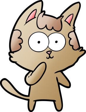 Bir insan tarafından çizilmiş bir çizgi film kedisi.