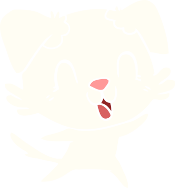 Bir insan tarafından çizilmiş düz renkli çizgi film köpeği.