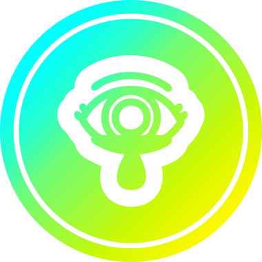 Mistik göz yaşları içinde, bir insan tarafından çizilmiş havalı gradyan bir ikon.