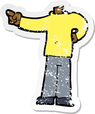 Bir insan tarafından çizilmiş bir karikatürün gerilimli çıkartması.