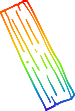 gökkuşağı gradyan çizgi çizimi bir insan tarafından çizilmiş ahşap karikatür