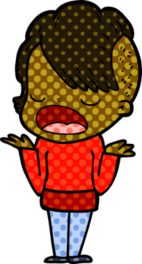 Bir insan tarafından çizilmiş havalı hippi kız çizgi filmi.