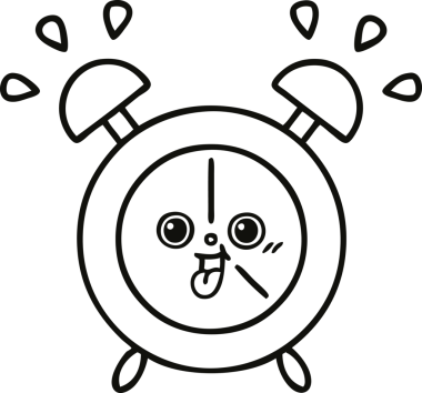 Bir insan tarafından çizilmiş bir alarm saati çizimi