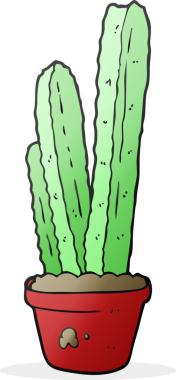 Bir insan tarafından çizilmiş karikatür kaktüsü.