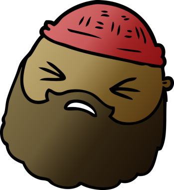 Bir insan tarafından çizilmiş sakallı bir erkek yüzü.