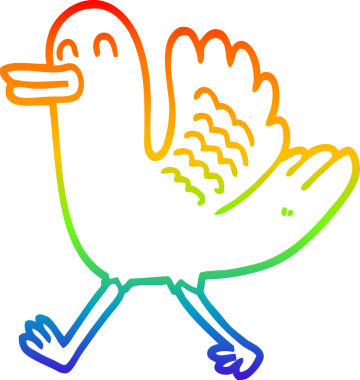 Bir insan tarafından çizilmiş bir ördeğin çizimi.