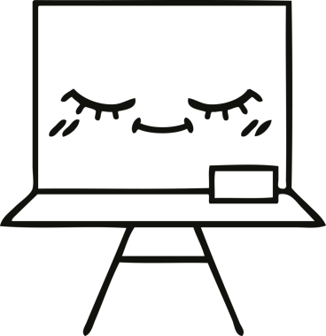 Bir insan tarafından çizilmiş beyaz bir karikatür.