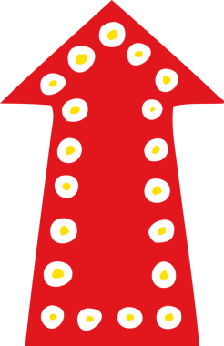 Bir insan tarafından çizilmiş tuhaf çizgi film oku.