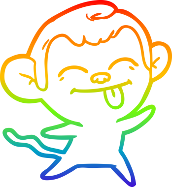 gökkuşağı gradyan çizimi bir insan tarafından çizilmiş komik bir çizgi maymun