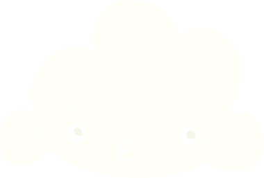 Bir insan tarafından çizilmiş şirin düz renkli çizgi film bulutu