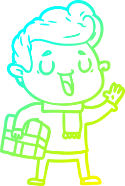 Bir insan tarafından çizilmiş mutlu bir çizgi film karakteri çizimi.