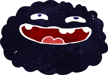 Bir insan tarafından çizilmiş mutlu çizgi film bulutu