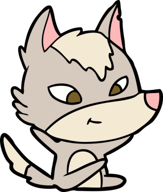 Bir insan tarafından çizilmiş dost canlısı bir kurt.