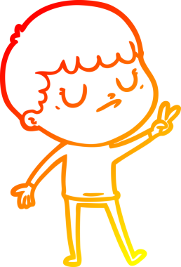 Bir insan tarafından çizilen huysuz bir çocuğun sıcak çizgi çizimi.