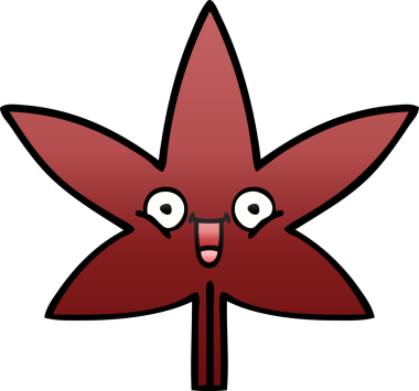 Bir insan tarafından çizilen güz yaprağının gölgelenmiş karikatürü