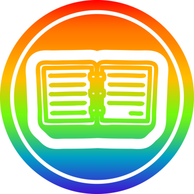 bir insan tarafından çizilmiş gökkuşağı gradyanı olan dairesel simgeye dikkat et