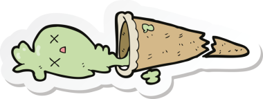 Bir insan tarafından çizilmiş çizgi film dondurmasının çıkartması.