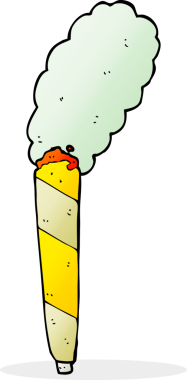 bir insan tarafından çizilmiş marihuana sigarası.