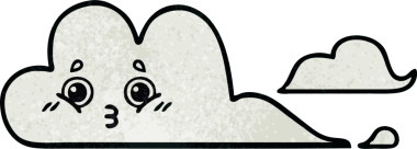 Bir insan tarafından çizilmiş eski grunge desenli bulutlar.