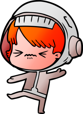 Bir insan tarafından çizilmiş kızgın uzay kızı.