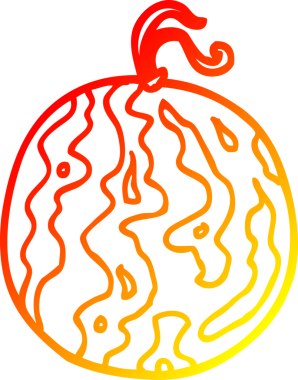 Bir insan tarafından çizilmiş bir karpuzun sıcak çizgi çizimi