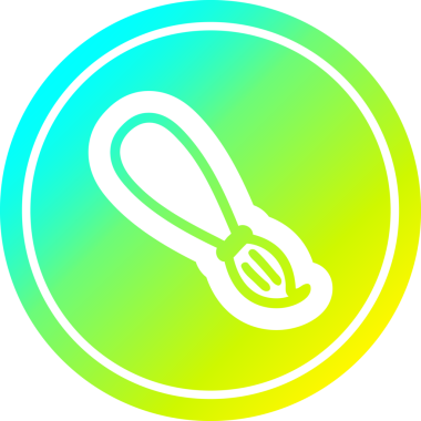 bir insan tarafından çizilmiş havalı gradyan görünümlü boya fırçası dairesel simgesi