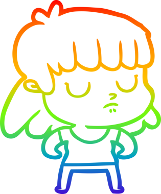 gökkuşağı gradyan çizgi çizimi bir insan tarafından çizilmiş ilgisiz bir kadın