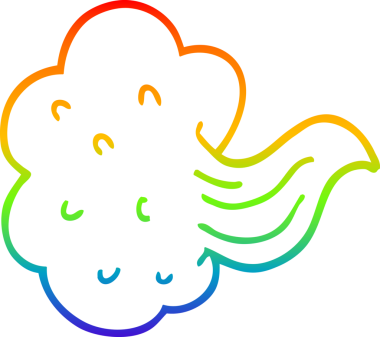 Bir insan tarafından çizilmiş gökkuşağı gradyanı çizimi