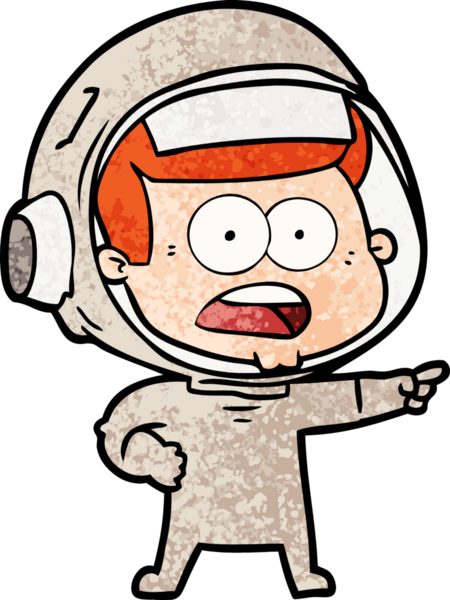 Karikatür bir insan tarafından çizilen astronotu şaşırttı.