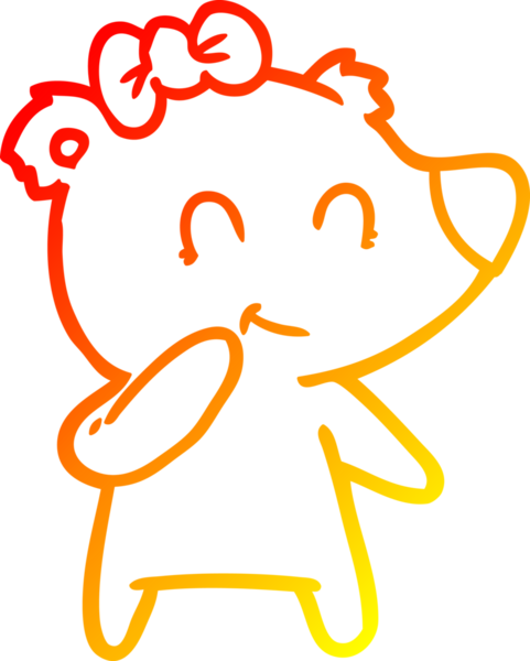 Bir insan tarafından çizilmiş dişi ayı karikatürü.