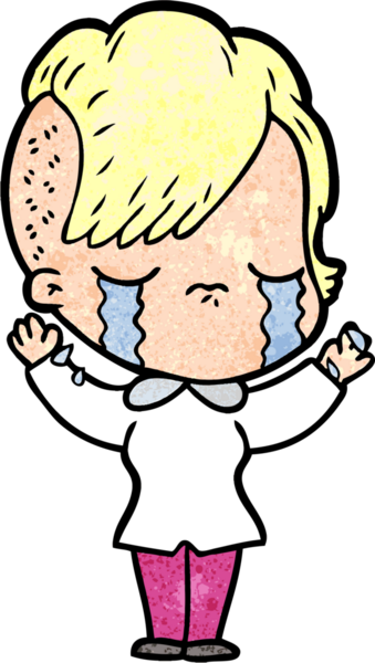 Bir insan tarafından çizilmiş ağlayan bir kız.