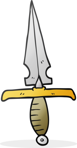 Bir insan tarafından çizilmiş bir hançer.