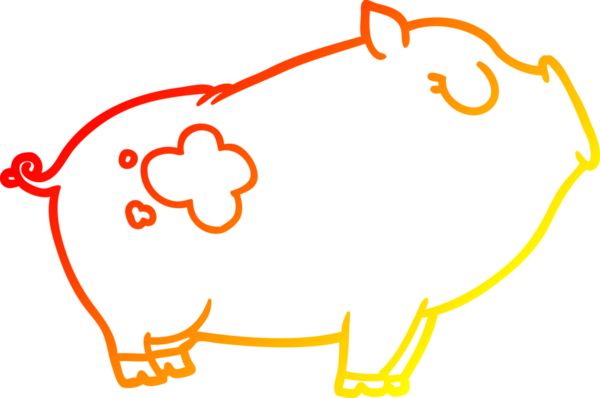 Bir insan tarafından çizilmiş çizgi film domuzu çizimi.