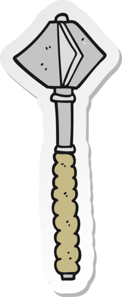 Bir insan tarafından çizilmiş bir ortaçağ topuzu çıkartması.