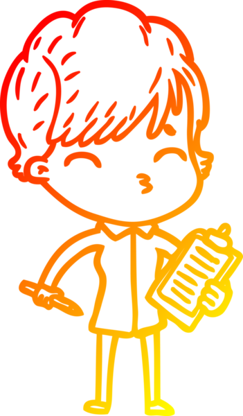 Bir insan tarafından çizilmiş bir karikatür kadın çizimi.