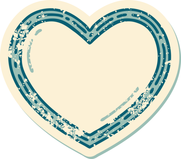 Bir insan tarafından çizilmiş bir kalbin sembolik dövmesi.