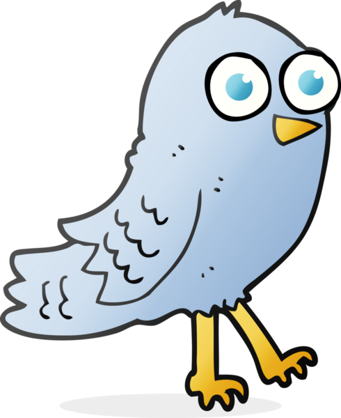 Bir insan tarafından çizilmiş serbest çizgi film kuşu.